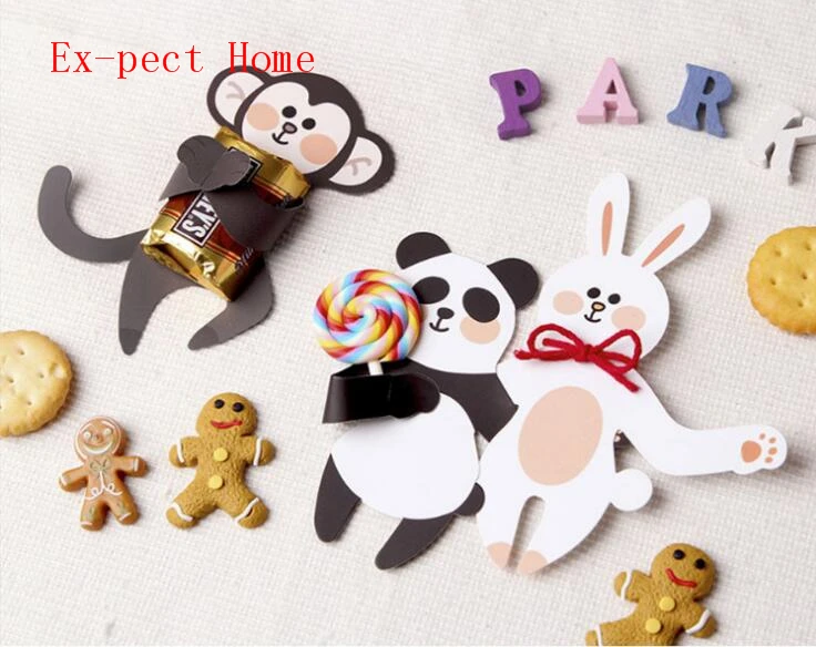 

300pcs Candy Cover Monkey Panda Rabbit Children Birthday Wedding Chocolate Decorate Christmas Gift Use