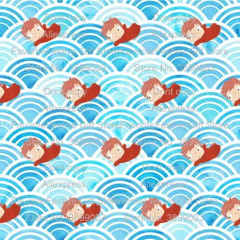 

Ponyo Anime Studio Ghibli DIY Handmade art craft Materials For Making Sewing kids Clothes blanket bib Cushion stretch fabric