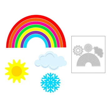 

2020 New Rainbow Cloud Snowflake and Sun Embossing Metal Cutting Dies For DIY Scrapbooking Greeting Card Paper Making No Stamps