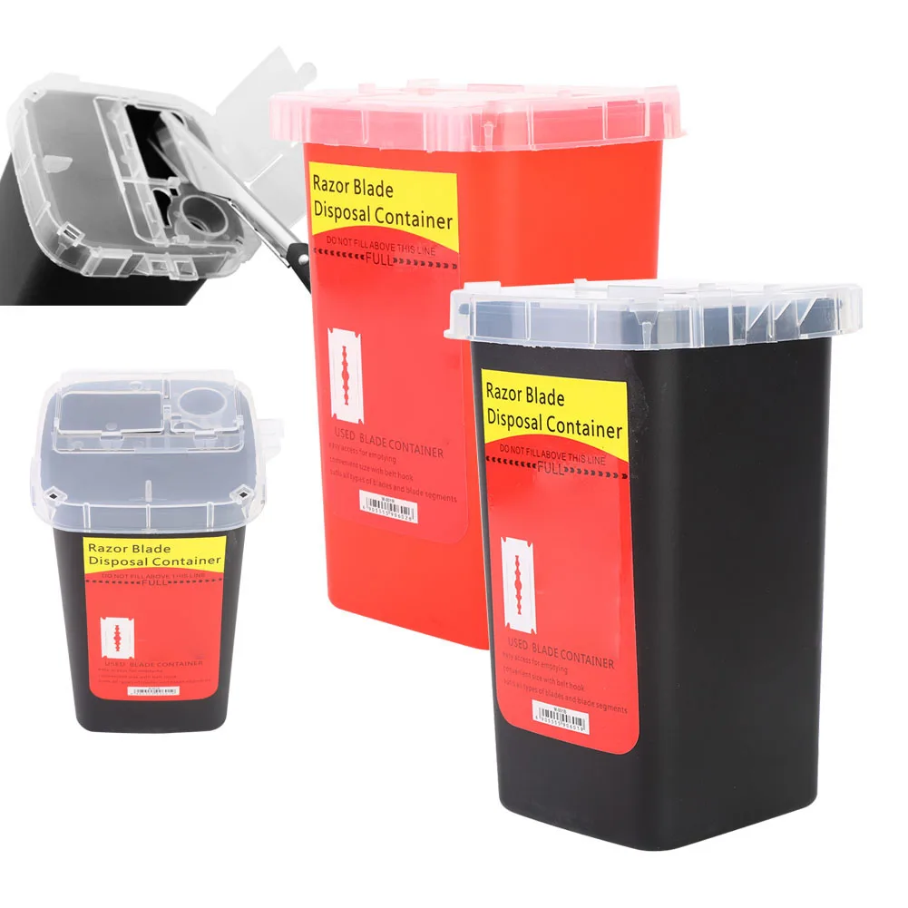 3 цвета отходов острых предметов Сбора Контейнер для обработки бровей Триммер стеклянные осколки инъекции шприц хранение мусора коробка