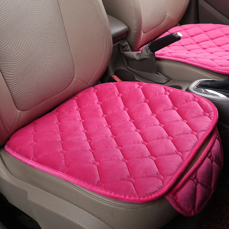 Стекающаяся ткань, подушка для автомобильного сиденья, четыре сезона, меховое покрытие для сиденья, универсальный чехол для Jeep Renegade, чехол для сиденья автомобиля - Название цвета: Розовый