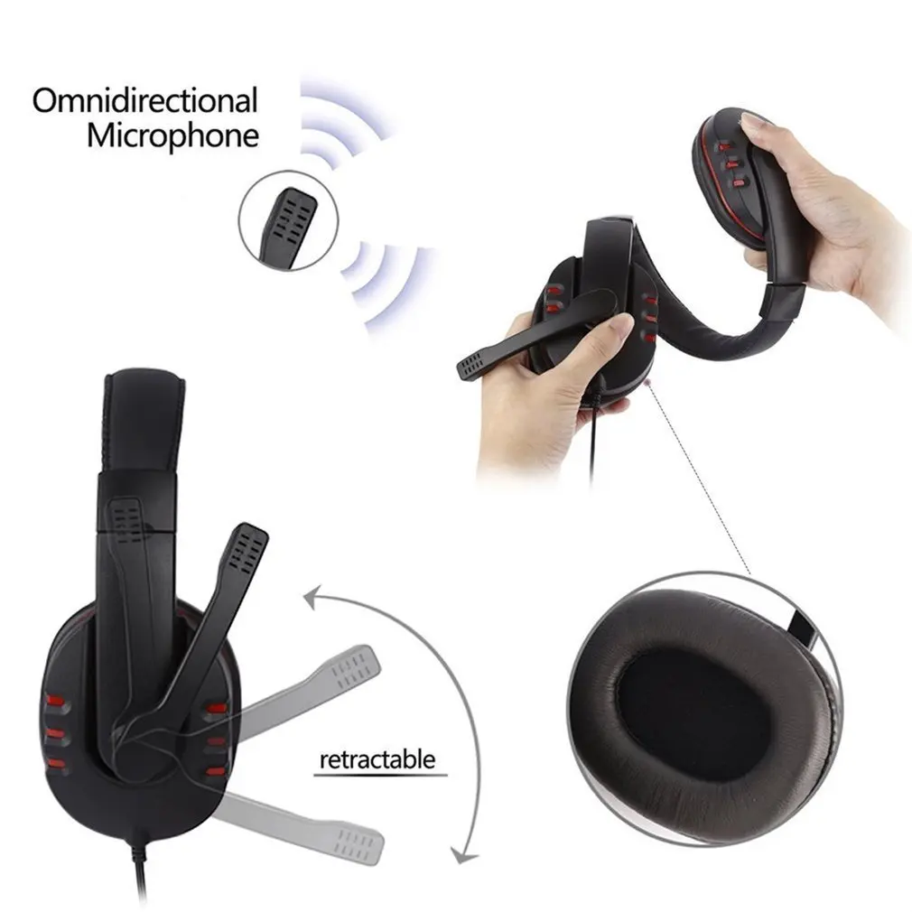 Universal Laptop PC Computer Headphone Stereo Music Gaming Headband Headset With Microphone Mic Earphone 3 5mm Jack Wired