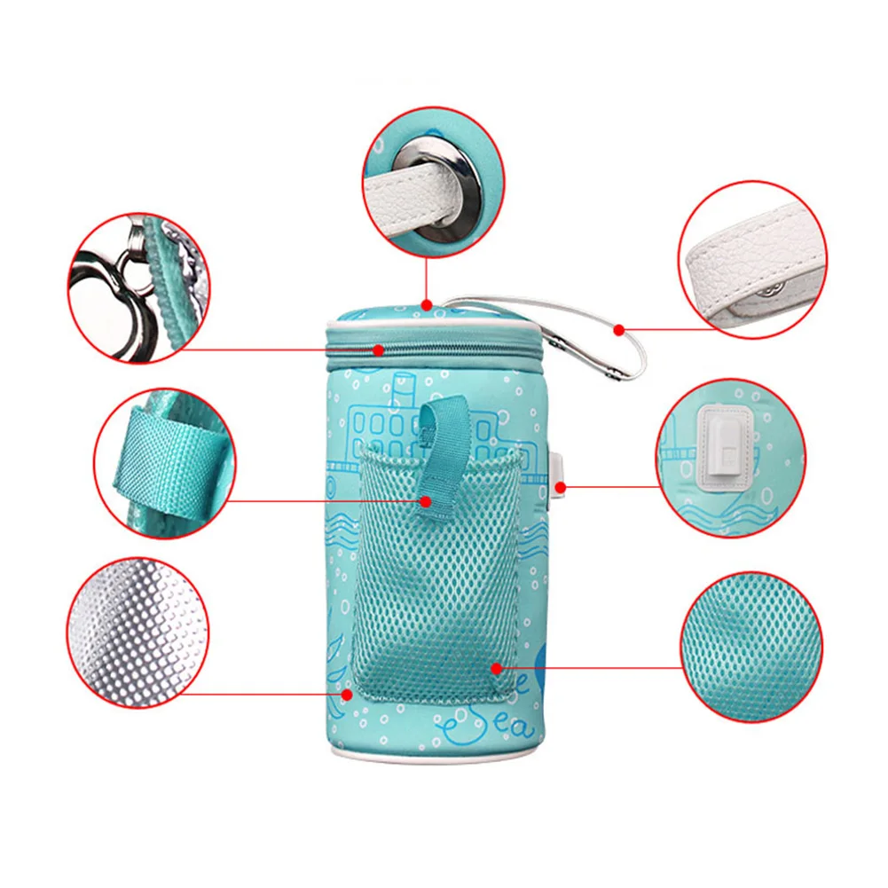 Теплее новорожденный термостат питье подогреватель бутылки мешок чашка изолированный USB путешествия