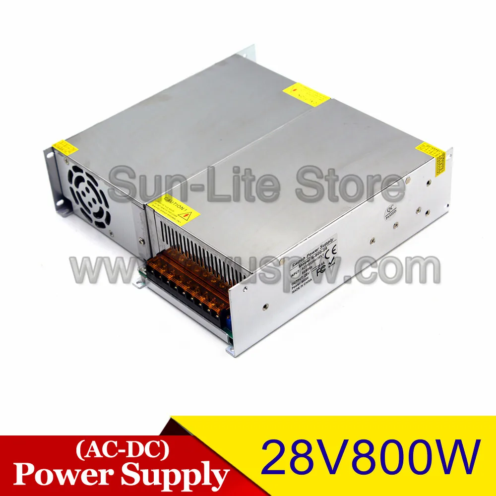 DC Питание 28V 28.6A 800 Вт Светодиодный драйвер Трансформатор AC110V 220V постоянного тока до DC28V Мощность адаптер для ЧПУ видеонаблюдение двигатель машинного оборудования освещения