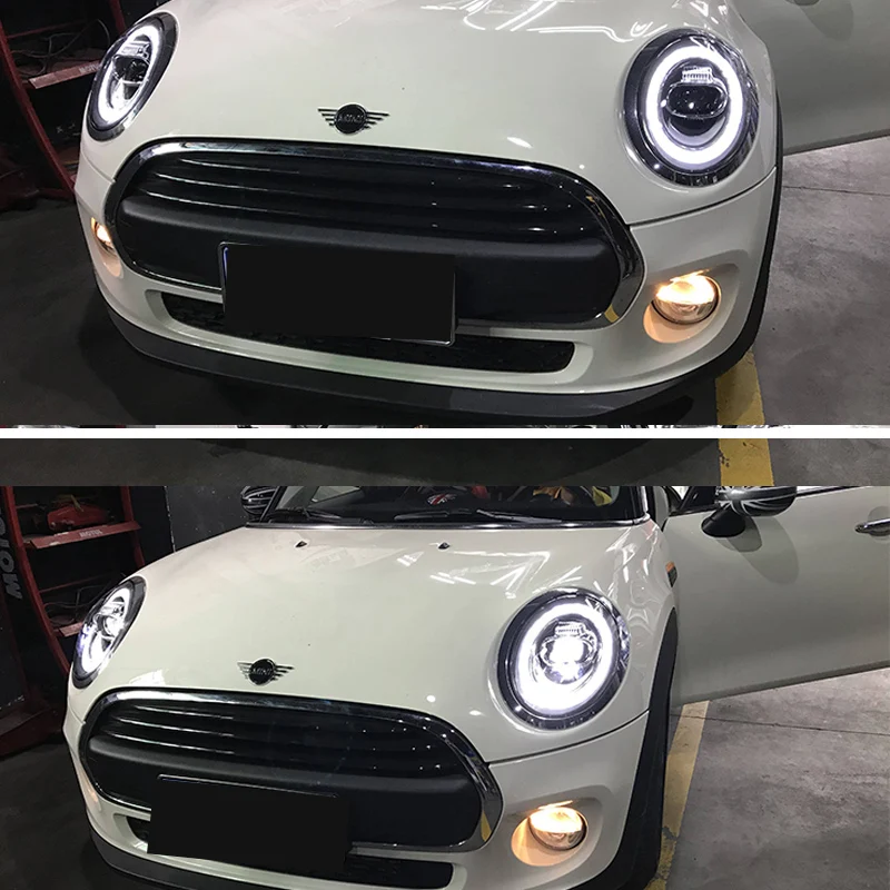 Для Mini F55 F56 F57cooper светодиодный налобный светильник s светодиодный налобный фонарь Angel eye светодиодный DRL+ указатель поворота передний светильник Биксеноновые линзы для стайлинга автомобилей