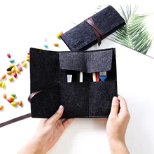 Портативный рулон школьный пенал войлочная ткань ручка сумка с кистями для макияжа большая коробка для карандашей Канцтовары для офиса школьные принадлежности