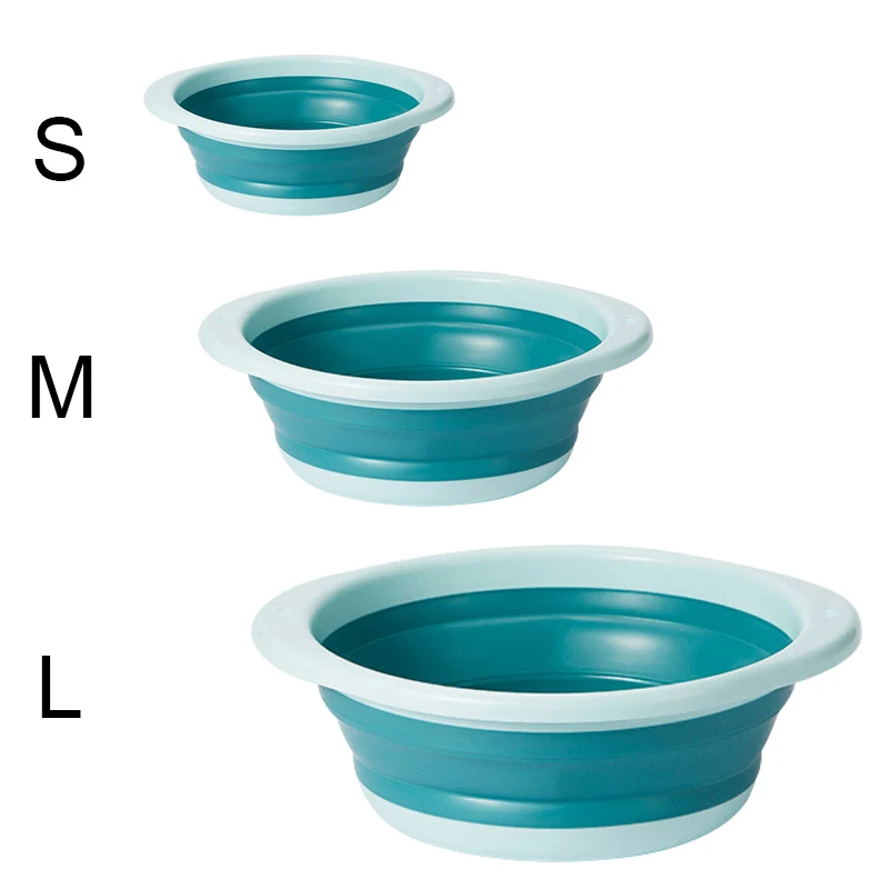 Portable Folding Bucket Camping Washbasin Basin Silicone Collapsible