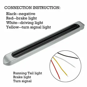 

17" Turn Signal Light Chrome Bar Trailer Stop Tail Accessory Parts Replacement