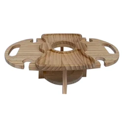 Table de pique nique en bois pliable, support Portable pour tasses à vin et verres à vin, pour l'extérieur, Table à manger de pique nique peu encombrante 