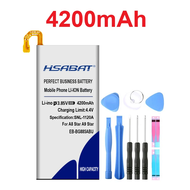 HSABAT 4200 мА/ч, EB-BG885ABU Батарея для samsung Galaxy A8 Star(A9 звезда) SM-G885F SM-G8850 SM-G885Y