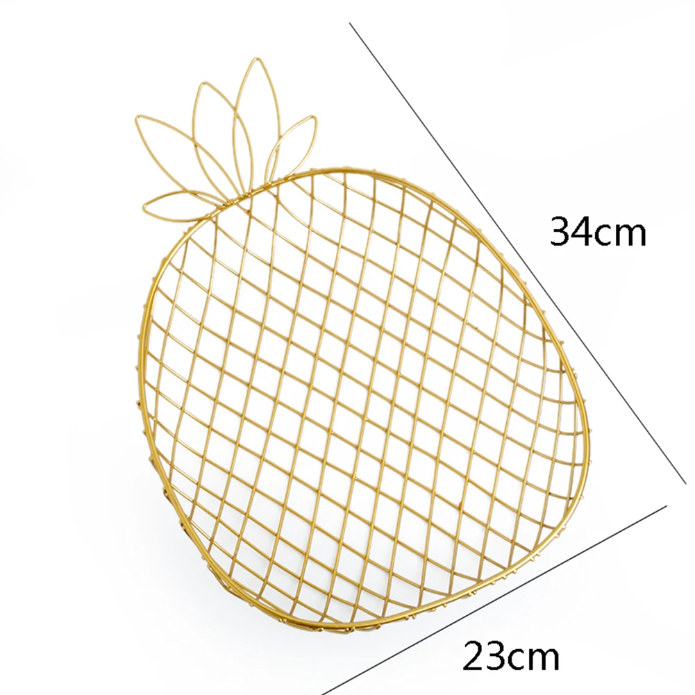 Поднос для фруктов, тортов, десертов, современный подвес, тарелка для хранения закусок, настольная, для гостиной, кованого железа, домашняя корзина для слива, форма ананаса