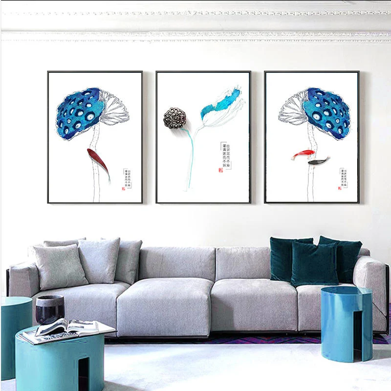 YUMEART Традиционный китайский из мультфильма Холодное сердце Стиль плакат синий