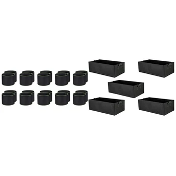 

20 Pcs 15 X 18Cm 1 Gallon Grow Bags Aeration Fabric Pots Thickened & 5 Pcs 60 X 30 X 20Cm Fabric Raised Garden Bed