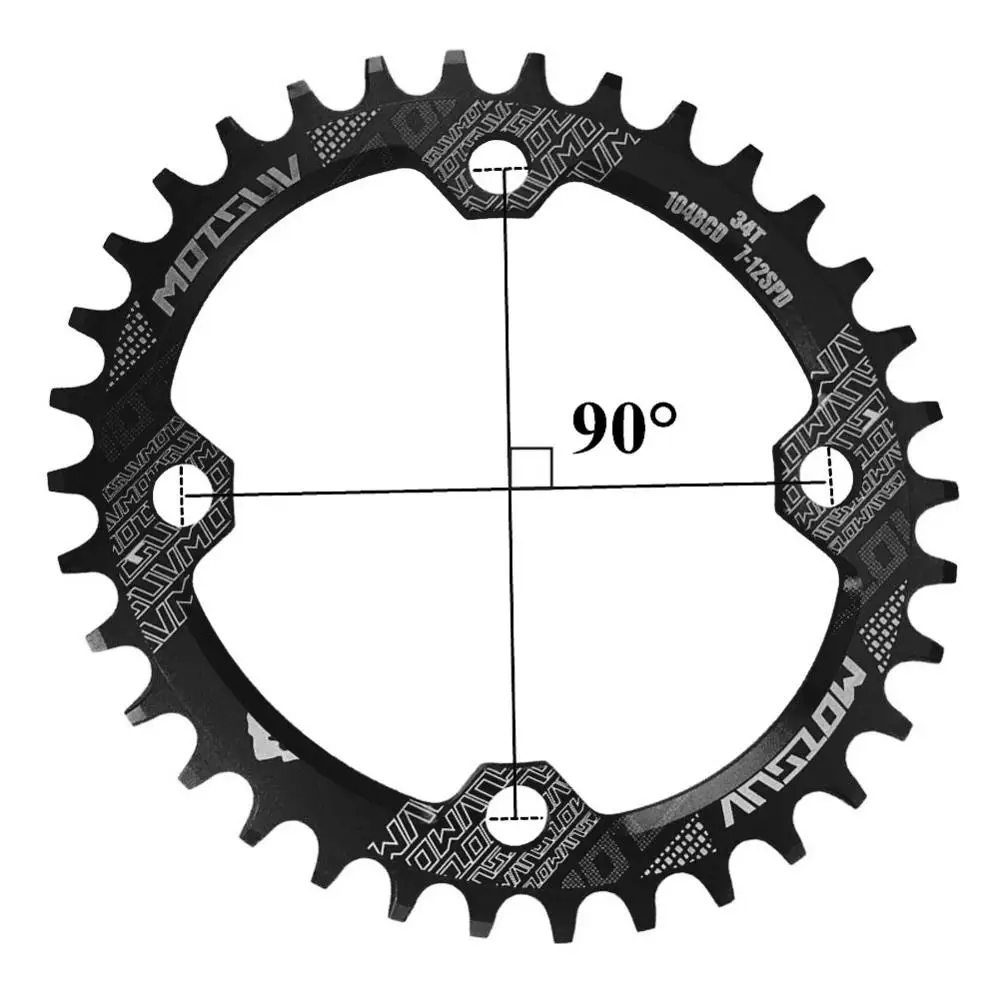 Рукоятка велосипеда 104BCD 32t / 34t 36t 38t овальная цепь узкая широкая MTB велосипедная