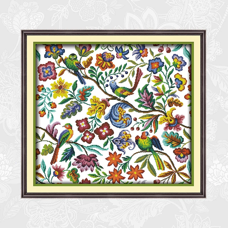 Joy Sunday птицы и цветы ткань аида крестиком Набор DIY ручной работы вышивка напечатанная на холсте Вышивка крестом рукоделие
