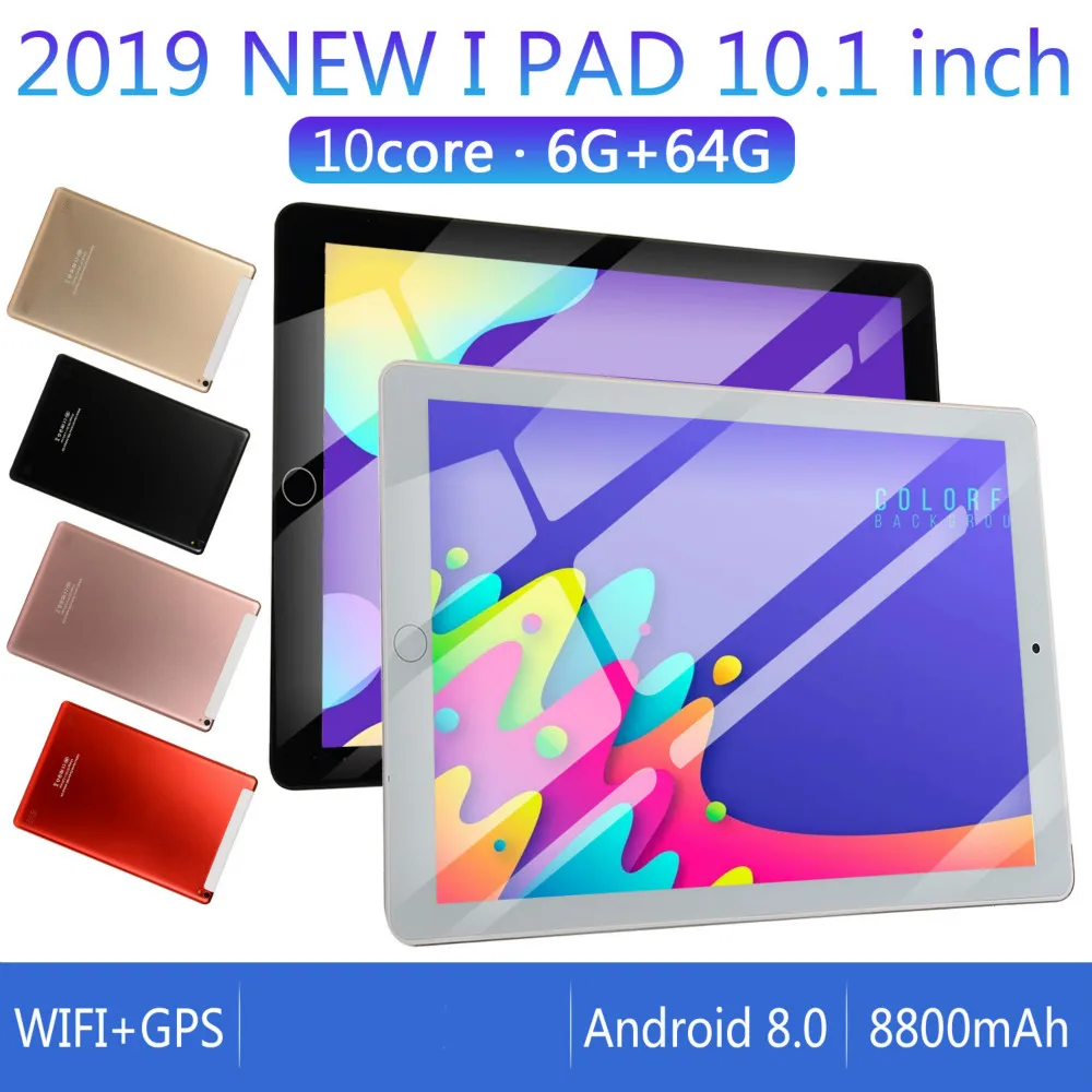 WiFi планшетный ПК 12800*800 ips экран 10 дюймов десять ядер 6G+ 64G Android 8,0 Dual SIM планшет с двумя камерами gps телефон Pad