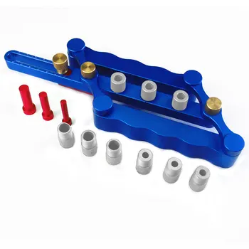 

Woodworking Tool DIY Furniture Dowelling Jig Set Vertical Aluminum Alloy Board Clamp Self Centering Punch Locator Clear Scale