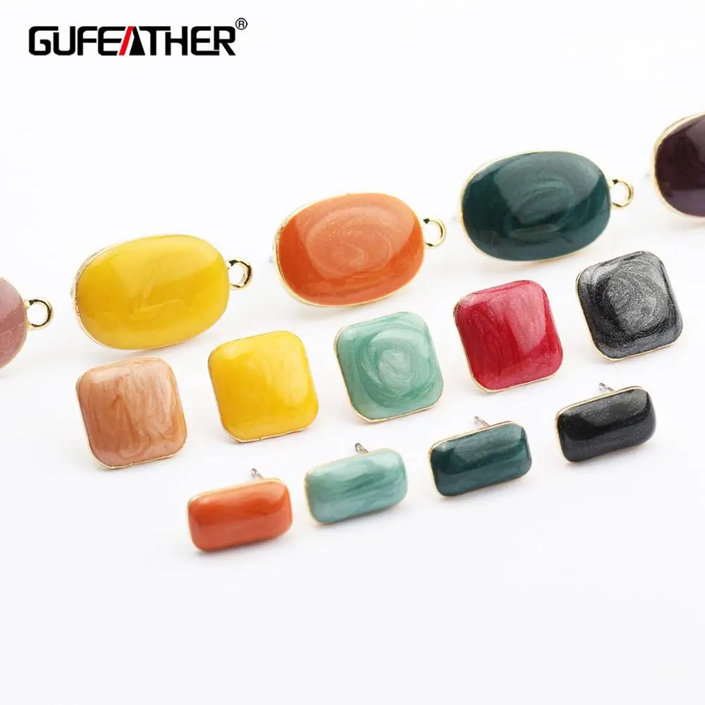 GUFEATHER M435, ювелирные аксессуары, ювелирные изделия, ручная работа, медный металл, серьги diy, серьги-гвоздики, изготовление ювелирных изделий, 10 шт./партия