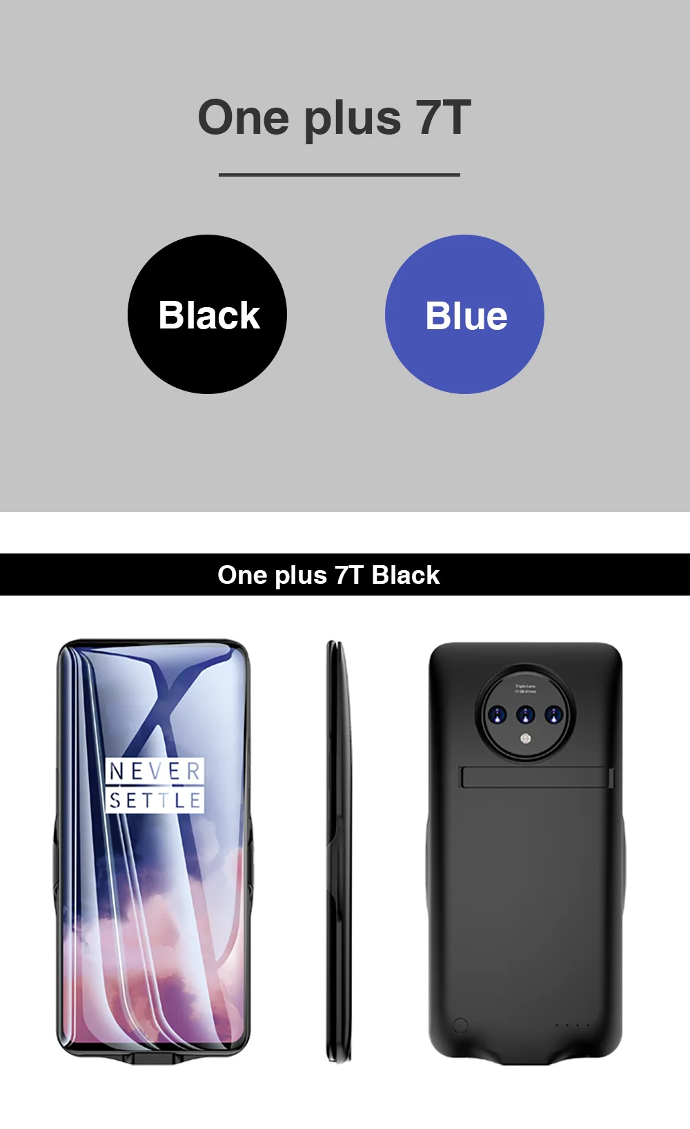 7000 мАч Расширенный чехол для телефона с аккумулятором для Oneplus 7T Pro, чехол для внешнего аккумулятора для Oneplus 7 T, портативный чехол для зарядки аккумулятора