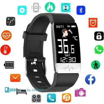 

ECG Smart Watch Men Temperature Smartwatch Women Wristband Android IOS Ladies Smart Band Fitness Tracker Heart Rate Waterproof