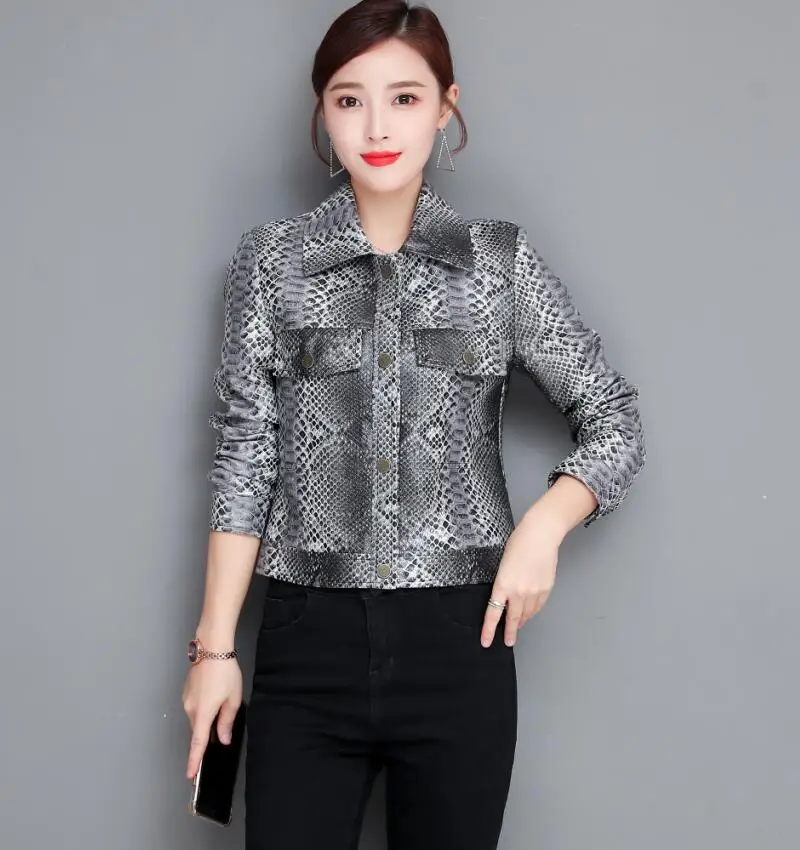 Plus Size Women Leather Jacket New Women's Leather Clothing Short Slim Spring And Autumn Motorcycle Female Leather Coat
