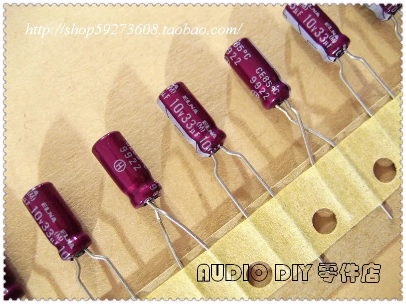 50 шт. Новый ELNA R2O 33 мкФ/10V 5x11MM фиолетово красный халат 10V33UF аудио электролитический