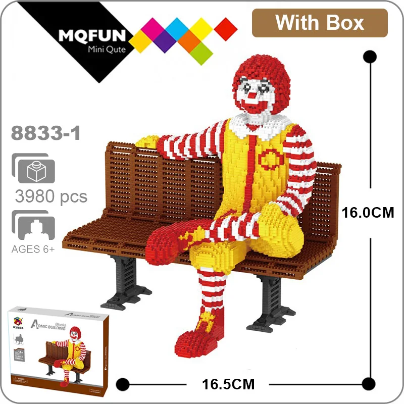 PZX Мини Строительные блоки мультфильм Фастфуд фигурки кирпичи Donalds модель игрушки для детей подарки на день рождения Детские игрушки