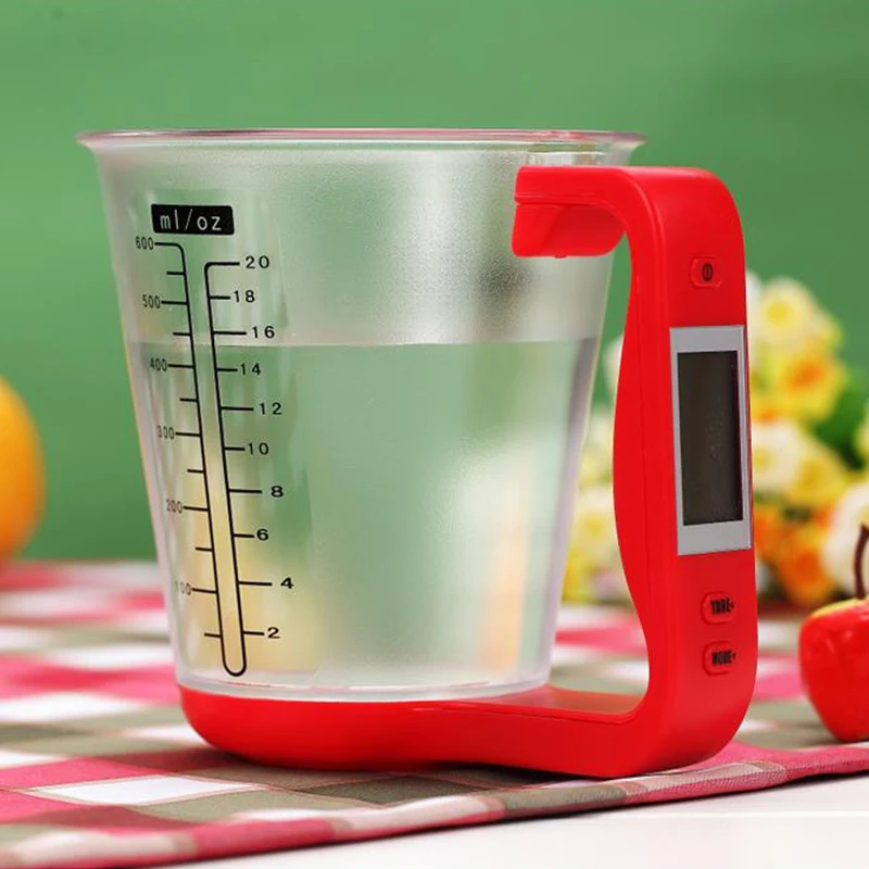 Large Capacity Electronic Measuring Cup 1000g Kitchen Scales Digital Beaker Libra Scale with LCD Display Temperature Measurement