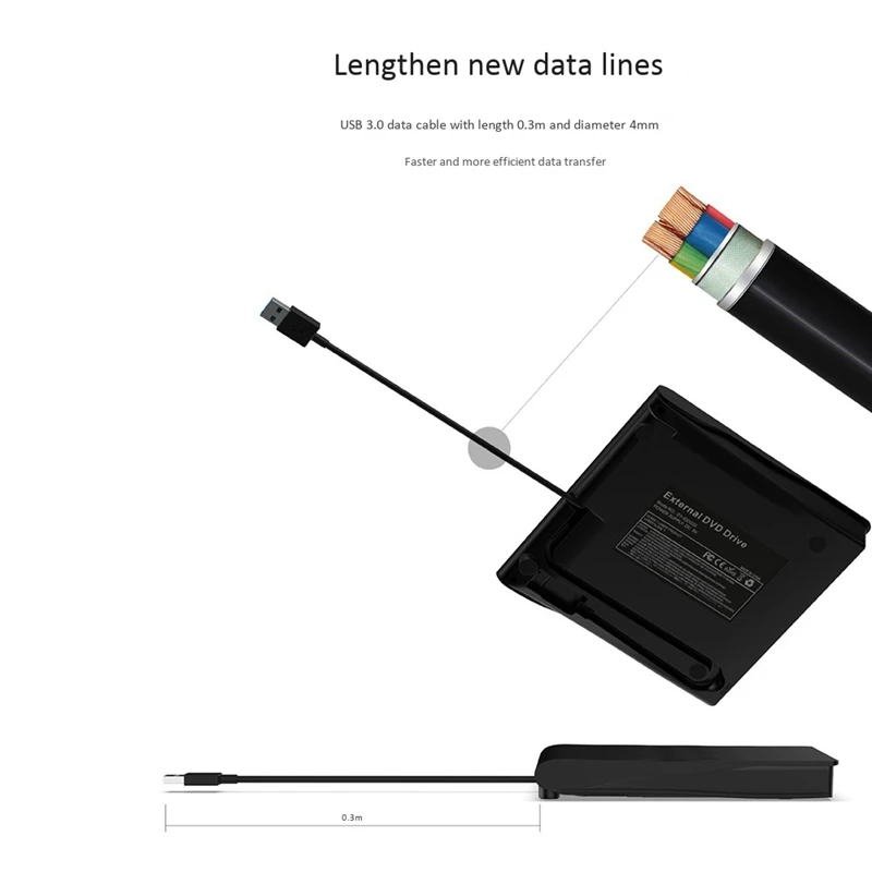Внешний CD DVD привод USB3.0 горелка ультра тонкий плеер для ноутбука Mac Настольный OS