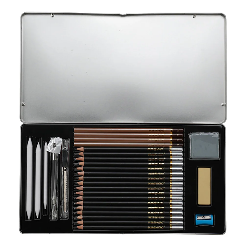 

Gift Multifunction Office Student School Art Supplies Sketching Pencil Set Portable With Wooden Box Professional Painting Tool