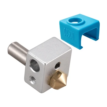 

1 Pcs Silicone Sock Cover for MK10 3D Printer Aluminum Heater Block Part & 1 Pcs MK10 Hotend Kit for 3D Printer M7 Nozzle and Th