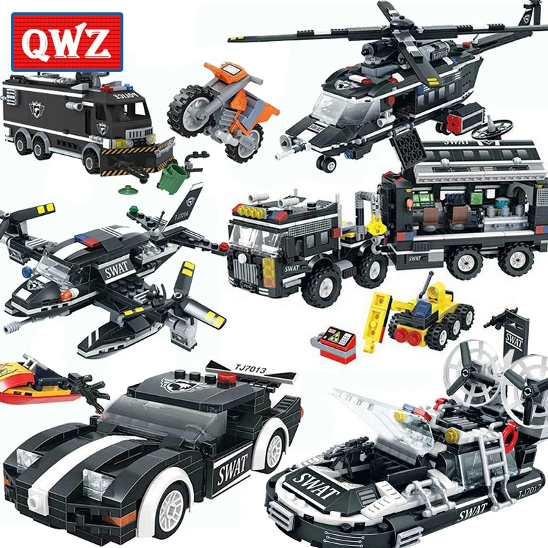 

QWZ City Special Police Series Legoes Building Blocks Model Bricks Children's Educational Toys For Kids Gifts