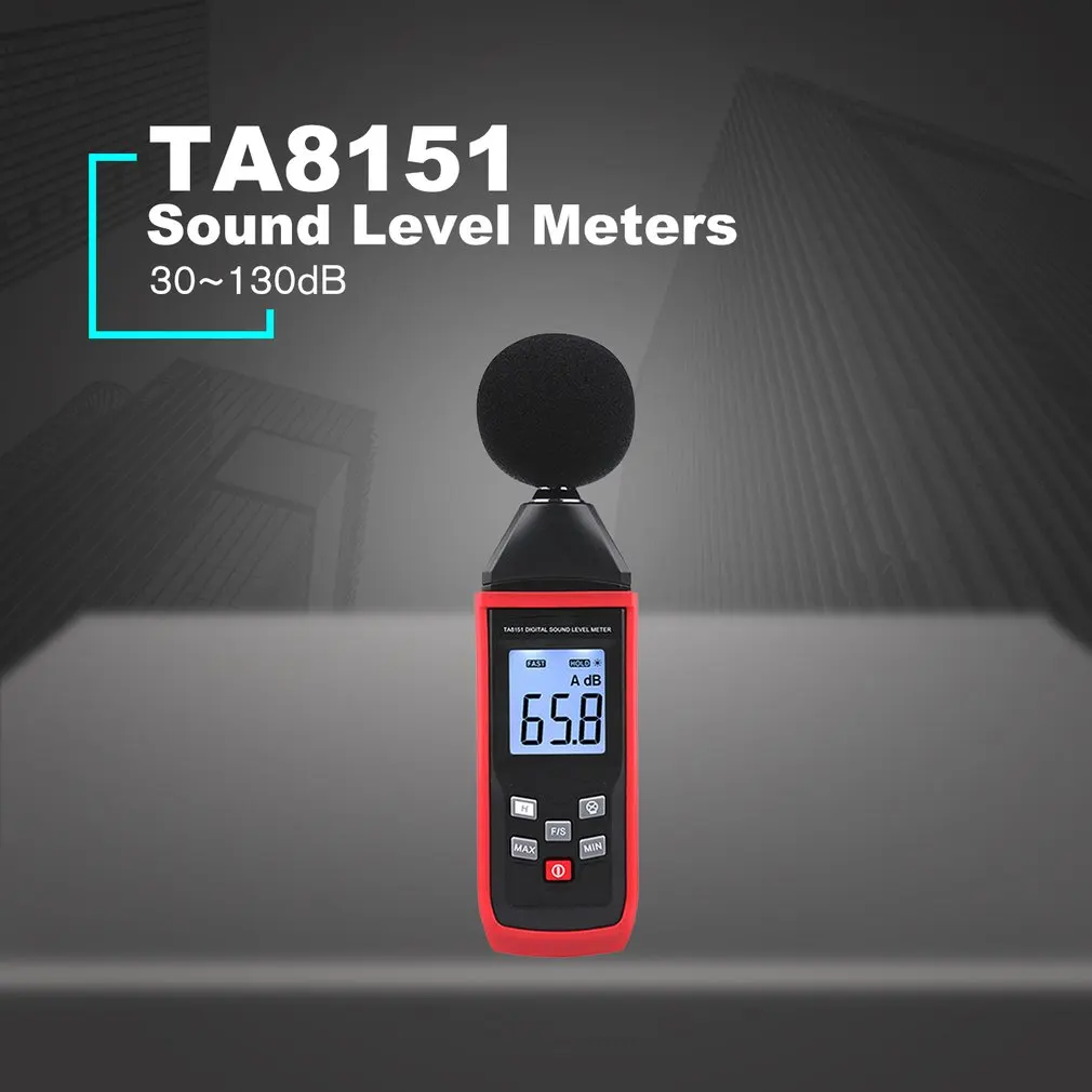 TA8151 цифровой шумомеры 30~ 130 дБ децибел метр регистратор детектор шума Цифровой шум аудио диагностический инструмент