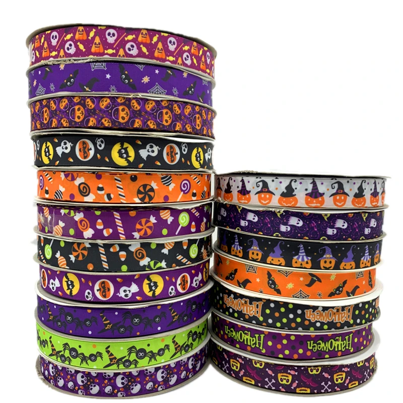 New Halloween Ribbon Grosgrain 2 Halloween Grosgrain Ribbon 5yards