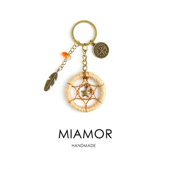 

MIAMOR Small Vintage Keychain With 12 Constellations Ancient Bronze Tag Mini Dreamcatcher keychain Best Gift For Friends Amor044