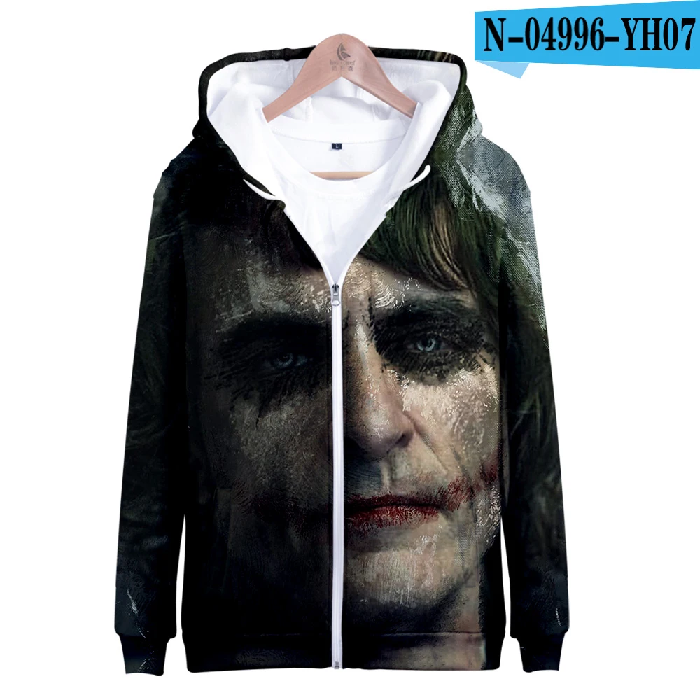 HAHA JOKER/толстовка на молнии с 3D-принтом для мальчиков и девочек, зимняя теплая куртка с длинными рукавами в стиле Харадзюку, новая верхняя одежда, куртка на молнии - Цвет: 3D