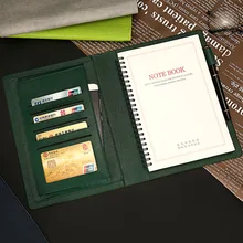 A5 Padfolio буфер обмена Папка Держатель для карт бизнес кожаный Органайзер для школы и офиса органайзер 6 кольцо Биндер менеджер блокнот