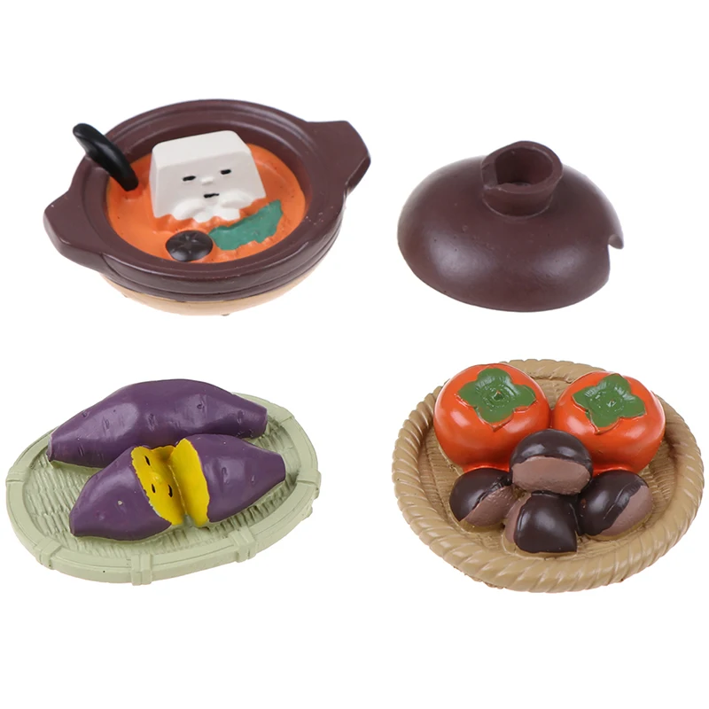 Миниатюрный кукольный домик, имитация еды мини-шиньоны кухни тофу хурма фиолетовый картофель ролевые продукты для кукольных кухонных игрушек