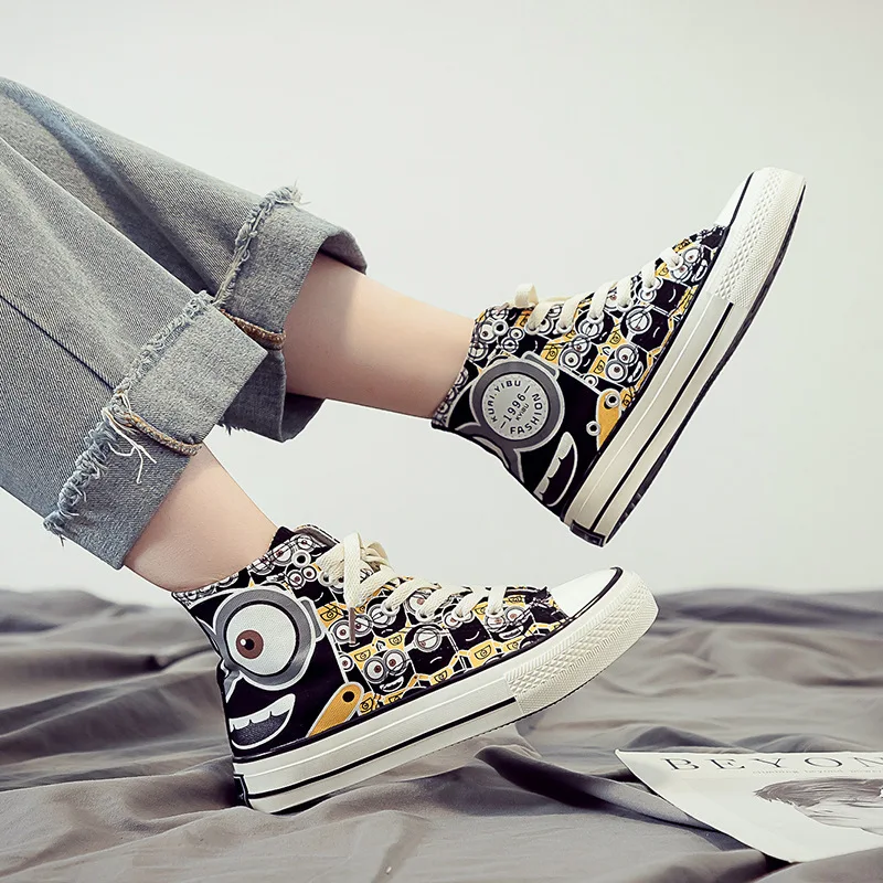

Spring And Autumn Canvas Shoes Graffiti COUPLE'S Korean-style Students Versatile Casual Lazy Cloth Shoes