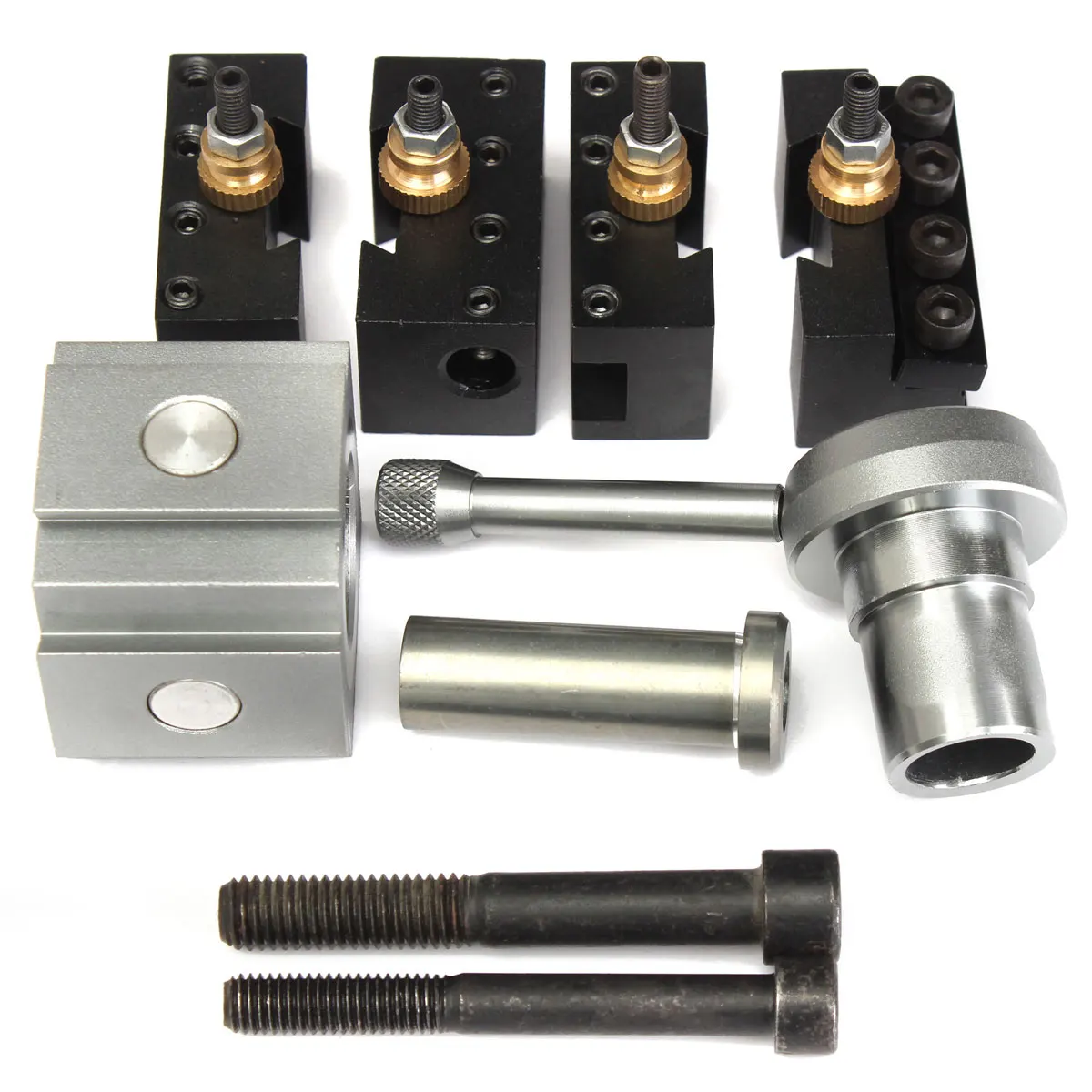 Mini Aluminum Quick Change Tool Post Holder Kit Set for 7"x10"/ 12"/14" Lathes 