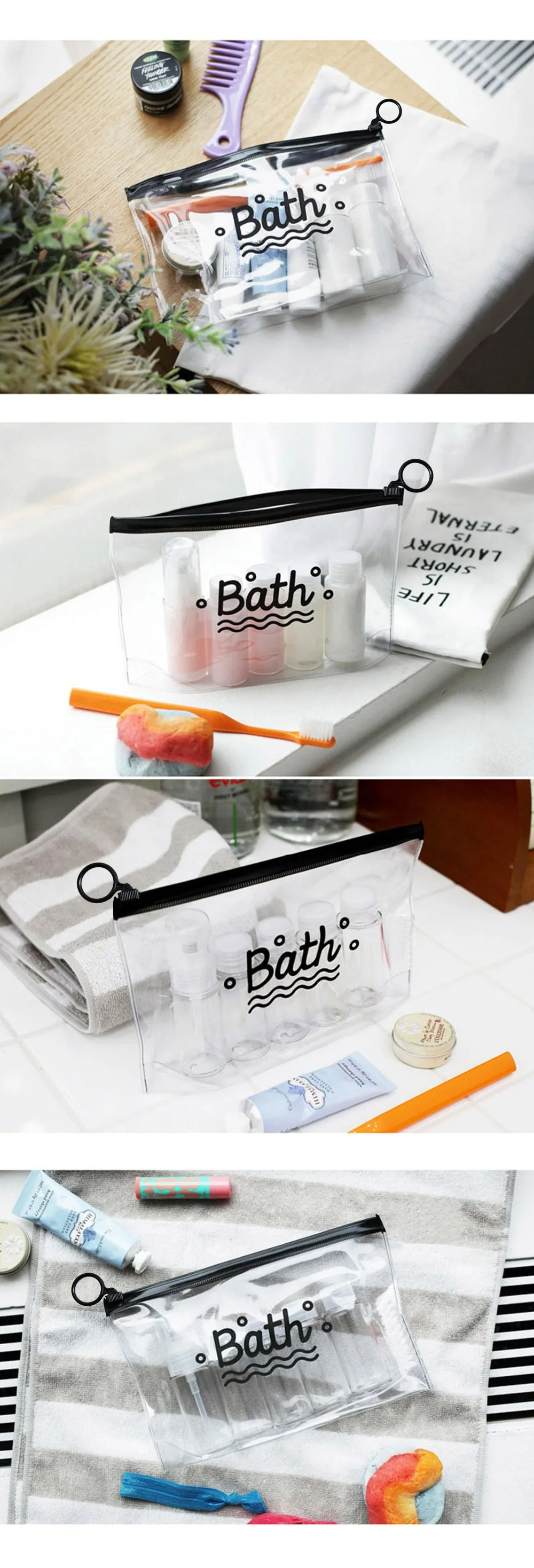 Дорожные косметички из ПВХ водонепроницаемый прозрачный женский портативный для макияжа сумка туалетный Органайзер сумка для хранения косметики сумка для мытья