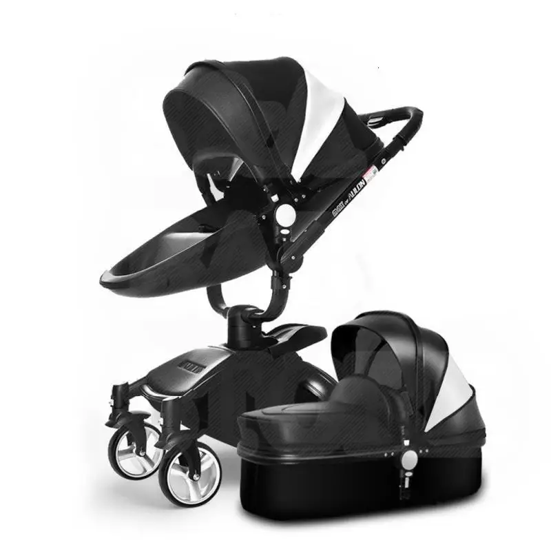 Aulon BW 2pcs Детская коляска в виде машины аксессуары bebek arabasi yoya Plus poussette kinderwgen carrinho коляска passeggino active gear Китай - Цвет: Aulon BW 2pcs