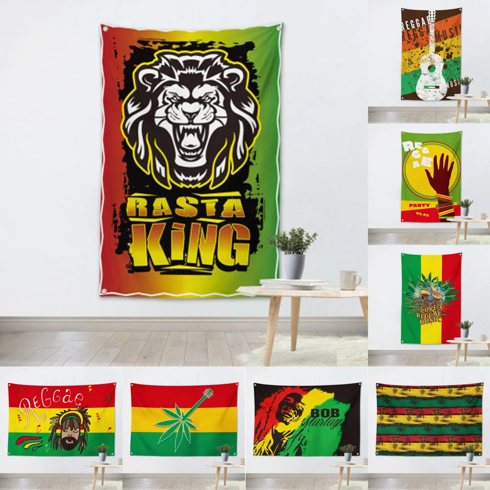 Листья Rasta флаг в виде льва баннер музыкальная драпировка домашнее украшение