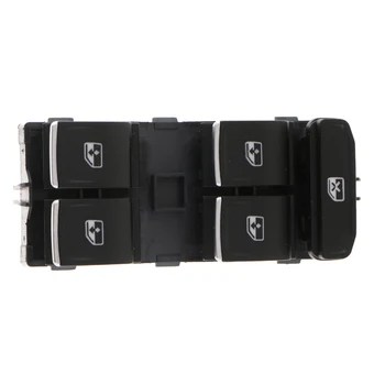 

Chrome Electric Power Window Switch Car Safety for VW Golf GTI MK7 Passat B7 5G0959857C Black