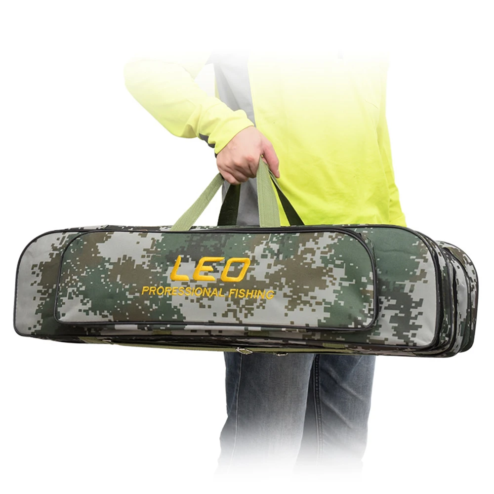 

Fishing Rod Reel Bag Two/Three Layer 80cm/90cm Fishing Pole Gear Tackle Tool Carry Case Carrier Travel Bag Organizer for Fishing