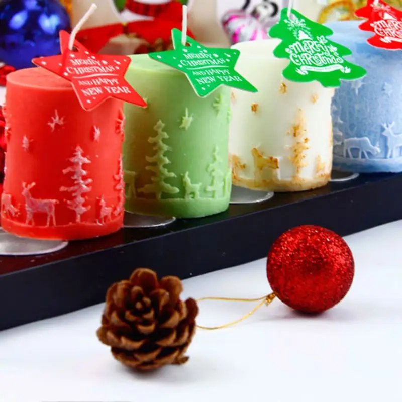 3D Рождественский цилиндр Силиконовые свечи мыло плесень помадка торт шоколадный Декор