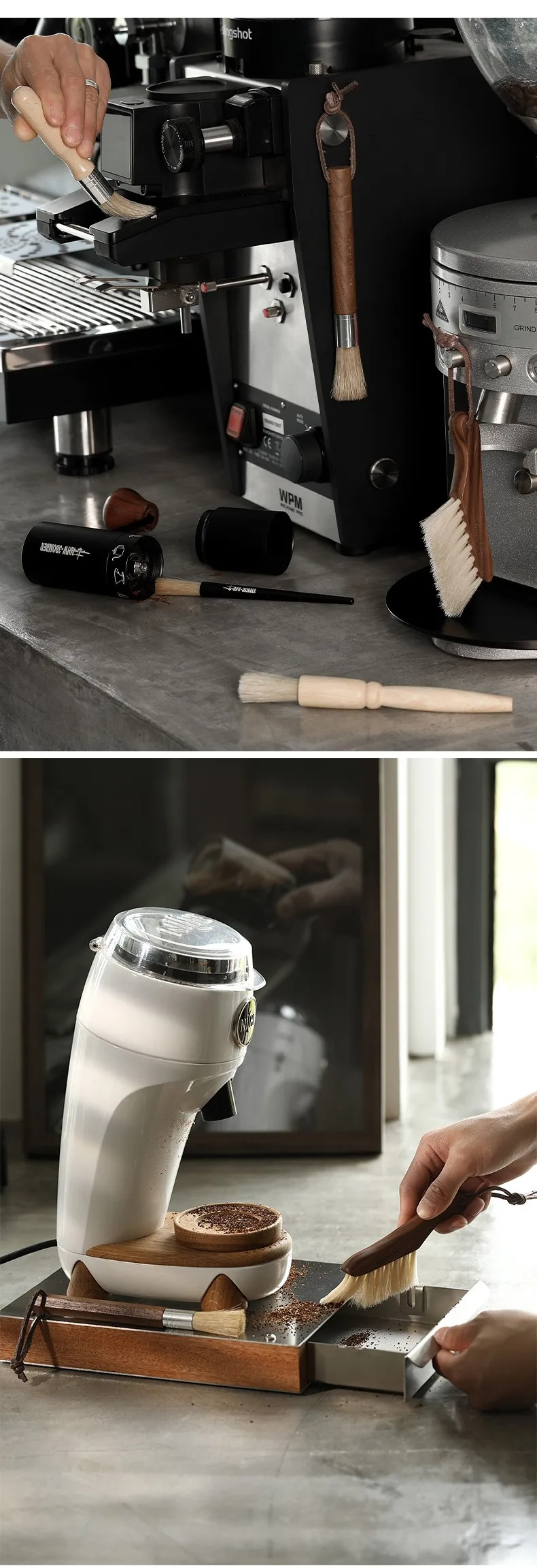 Description Picture 6 of itemVarious Type Cleaning Brush For Coffee Machine Tea Set Soymilk Machine Nylon Brush Wooden Handle Material Kitchen Tools