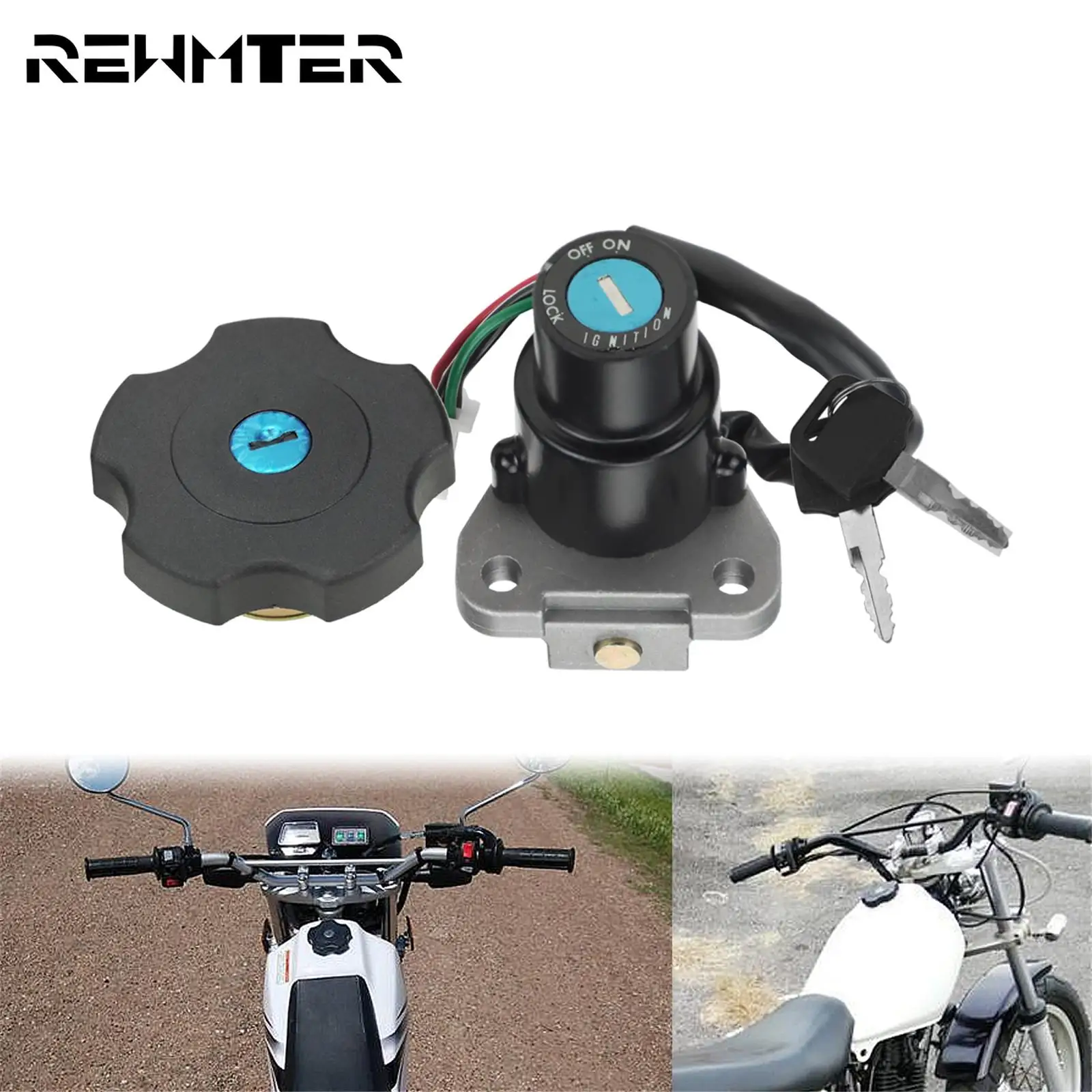 Motorcycle Fuel Tank Cap Cover Ignition Switch Seat Key Lock Kit For Yamaha XT600 90-95 TW200 03-17 XT225 Serow 225 DT200 DT200R