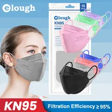 Elough kn95 máscara ffp2 peixes coloridos mascarillas ffp3 poeira 3d rosto boca aprovado ce adultos filtro reusável masken 4 camadas