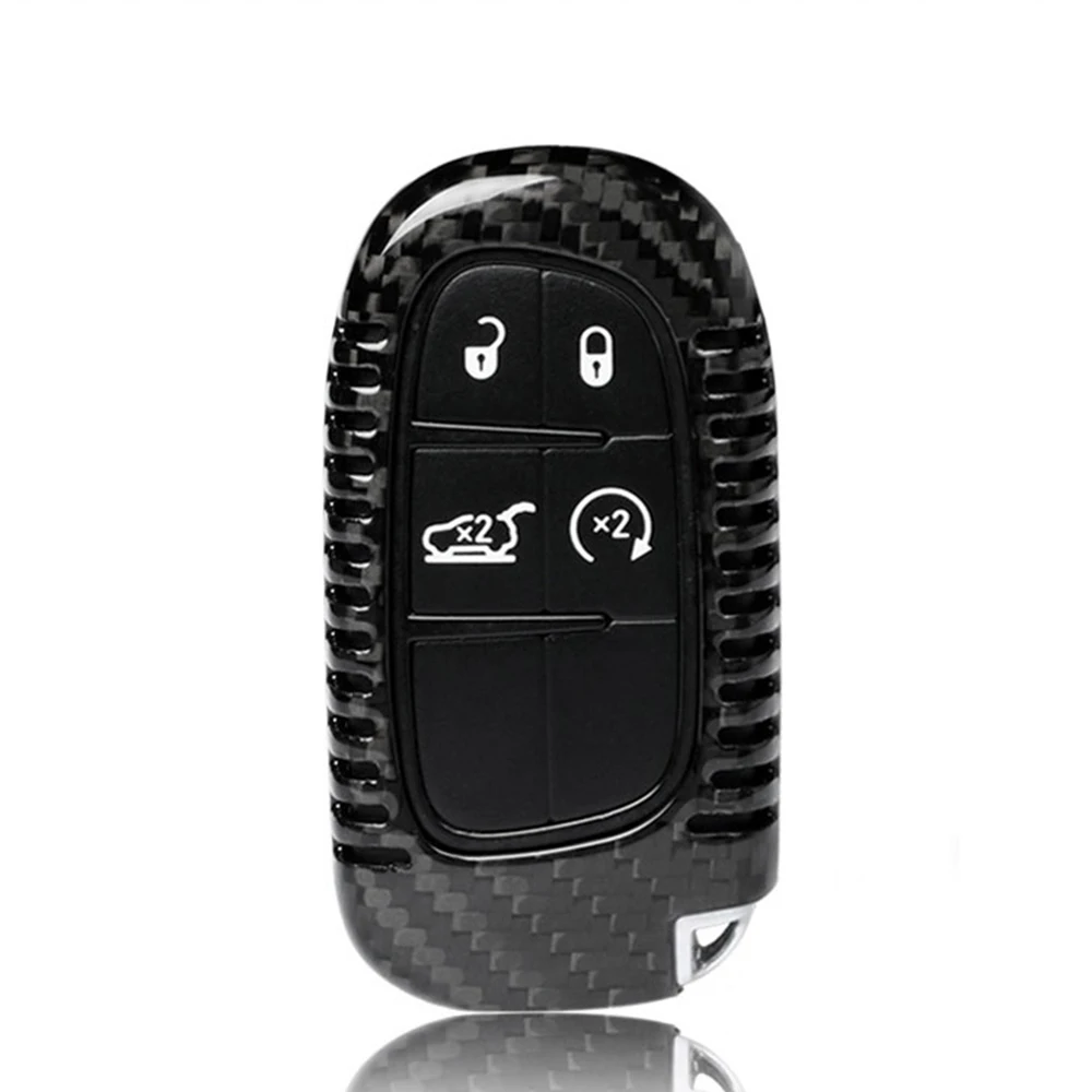 

Чехол для автомобильного ключа, из углеродного волокна, подходит для Jeep, Dodge Key, защитный чехол, 1 комплект